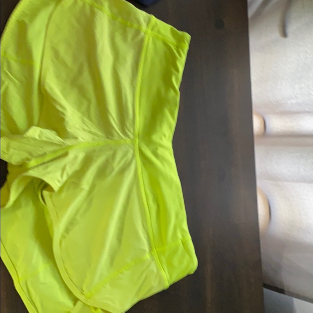 Neon yellow lily speed shorts